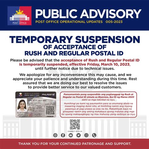 Temporary Suspension of Acceptance of Rush and Regular .